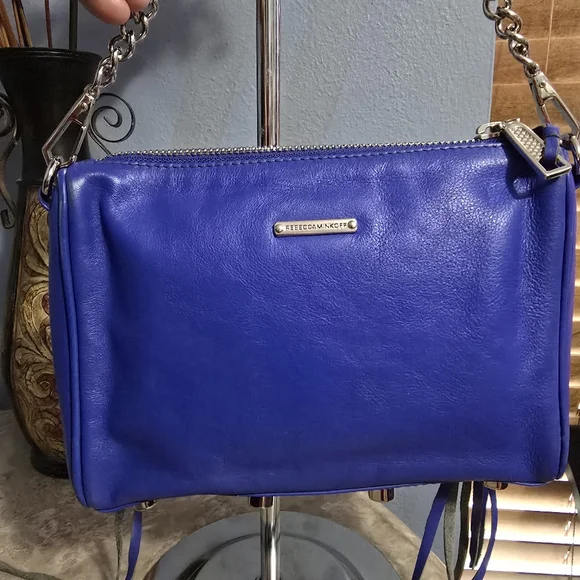 Rebecca Minkoff Mini Mac Cobalt Blue Zipper & Fringe Crossbody Bag - Picture 4 of 12